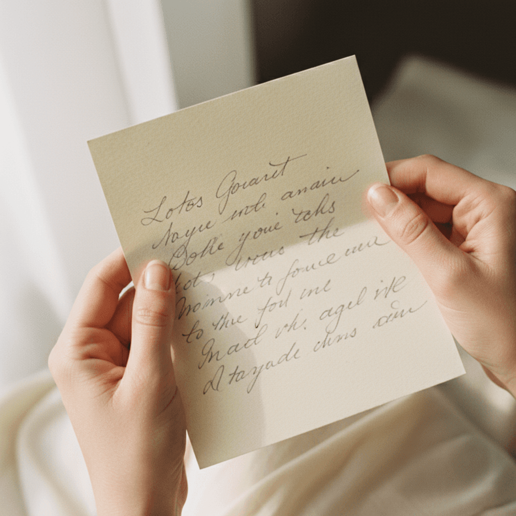A handwritten thank-you note from a Toronto customer